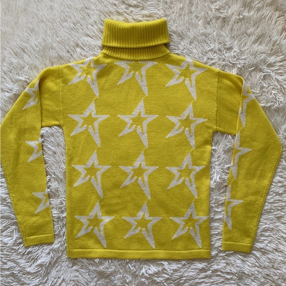 Perfect Moment star merino wool sweater yellow / white star